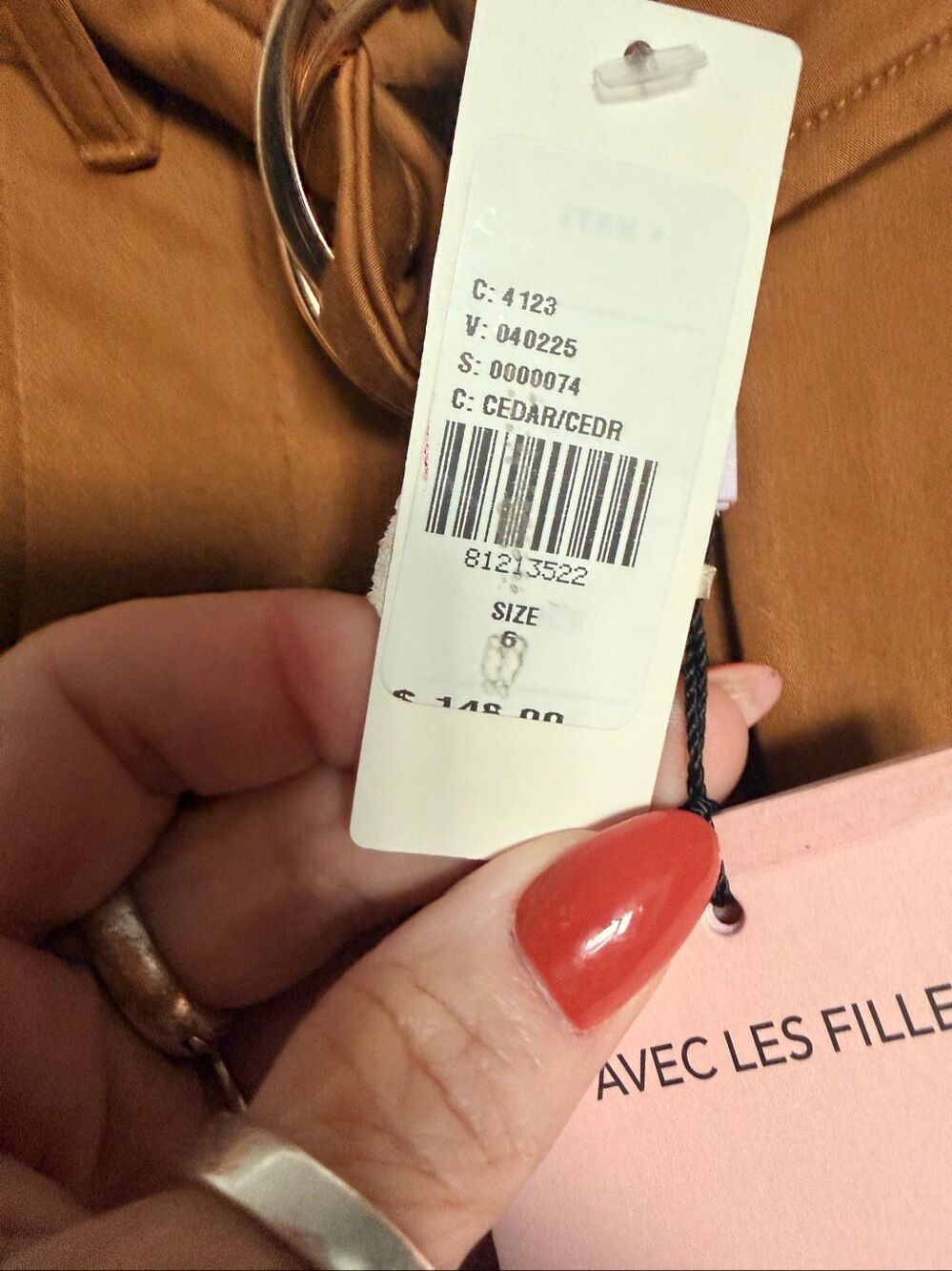 Avec Les Filles Cedar Brown Wide Leg Paperbag Belted Cuffed Pants Size 6 NWT - Picture 6 of 8
